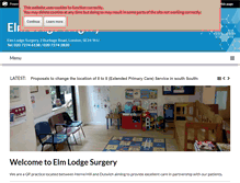 Tablet Screenshot of elmlodgesurgery.co.uk